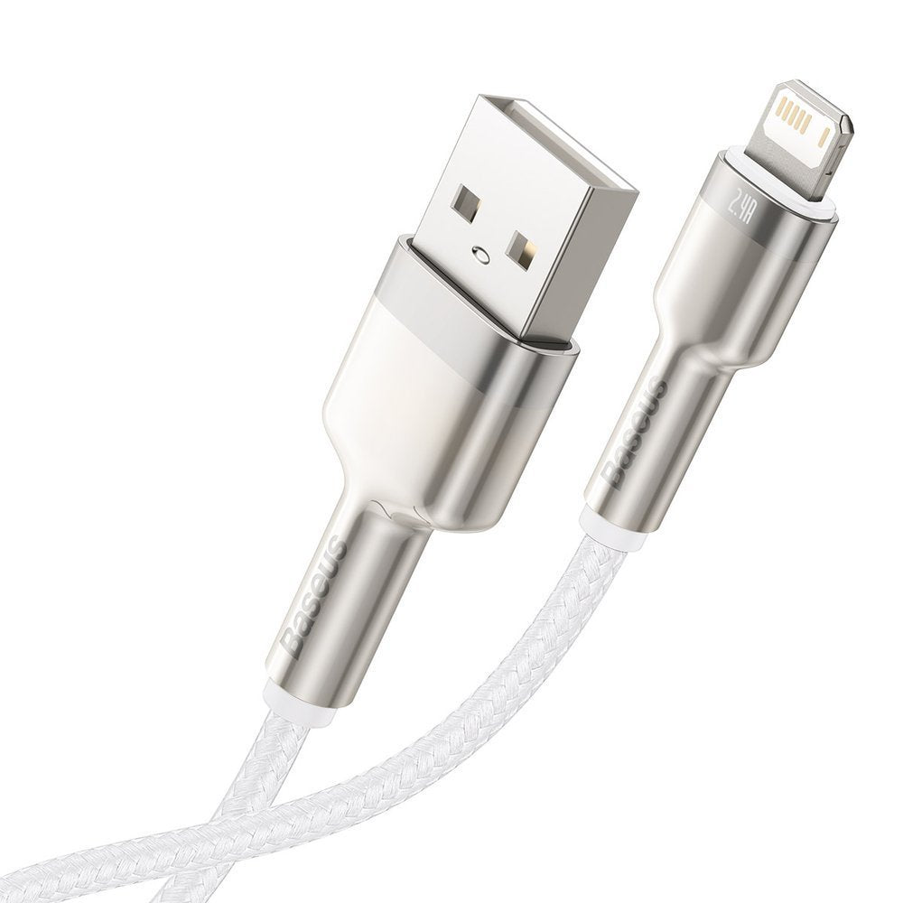 Data and Charging Cable USB-A - Lightning Baseus Cafule Metal Series, 18W, 1m, White CALJK-A02