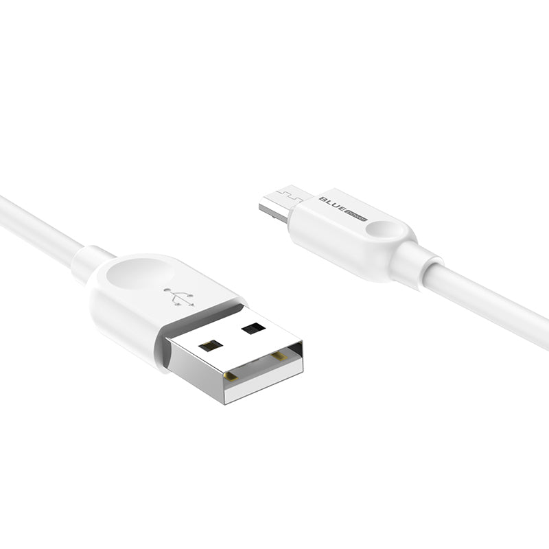 Dátový a nabíjací kábel USB-A - microUSB BLUE Power BM2BX14 LinkJet, 18W, 2m, biely