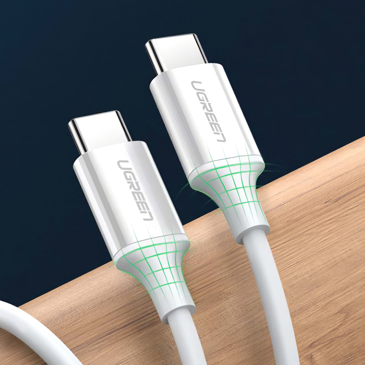 Dátový a nabíjací kábel USB-C - USB-C UGREEN US264, 60 W, 2 m, biely