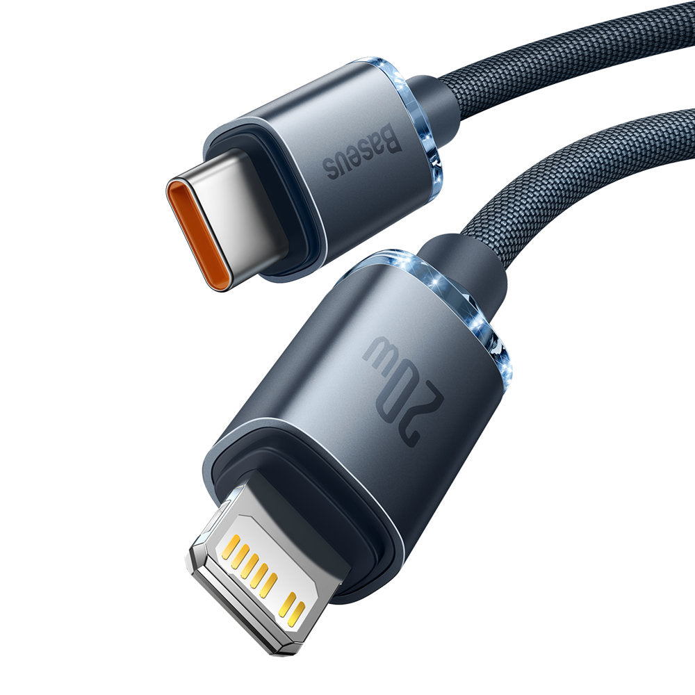 Baseus Crystal Shine Series USB-C - Lightning USB-C dátový a nabíjací kábel, 20 W, 2 m, čierny CAJYY000301