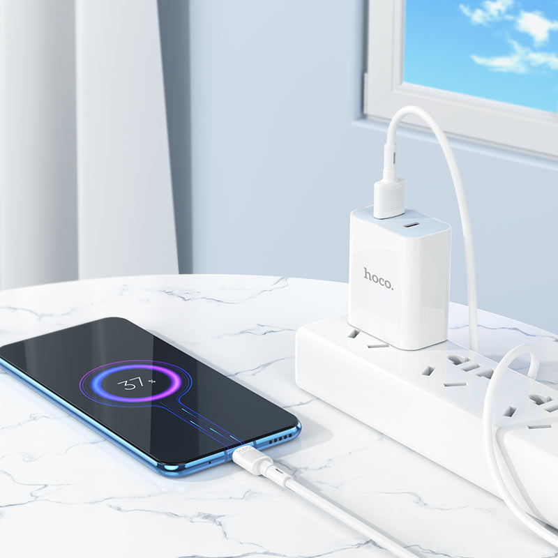 Dátový a nabíjací kábel USB-A - microUSB HOCO X83 Victory, 18W, 1m, Biela