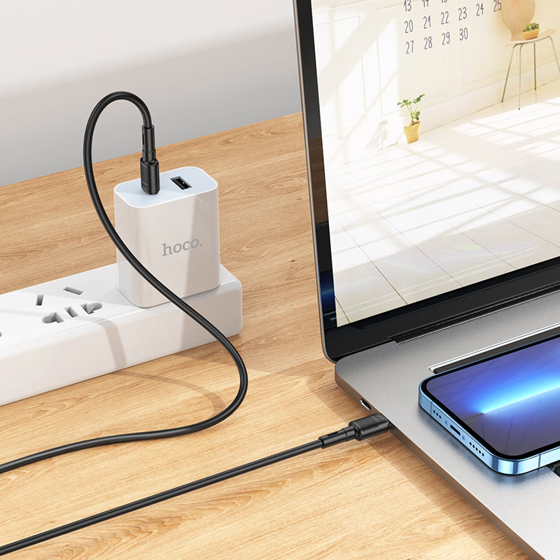 USB-C Data and Charging Cable - USB-C HOCO X83 Victory USB-C, 60W, 1m, Black