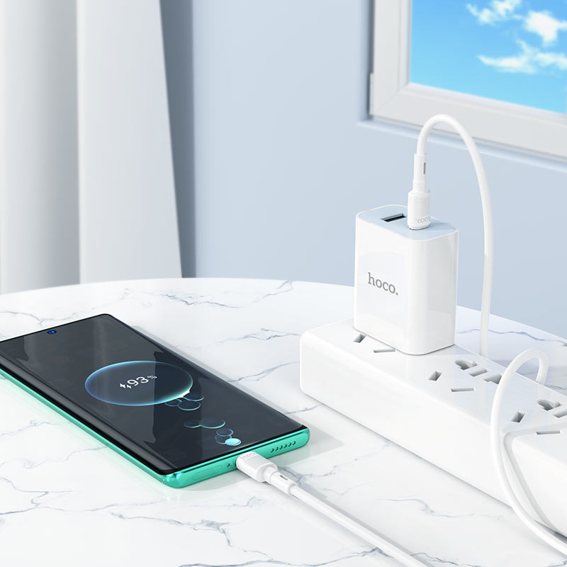 Dátový a nabíjací kábel USB-C - USB-C HOCO X83 Victory, 60W, 1m, Biela