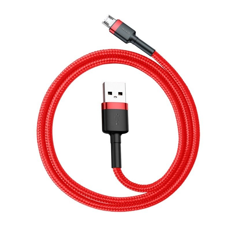 Dátový a nabíjací kábel USB-A - microUSB Baseus Cafule, 18 W, 1 m, červený CAMKLF-B09