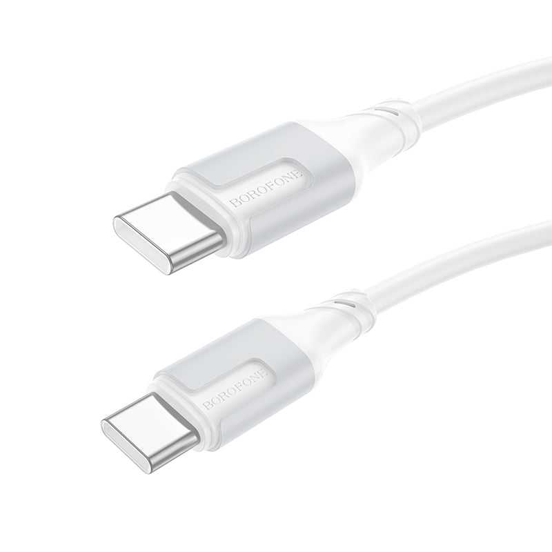 Dátový a nabíjací kábel USB-C - USB-C Borofone BX101 Creator, 60W, 1m, Biela
