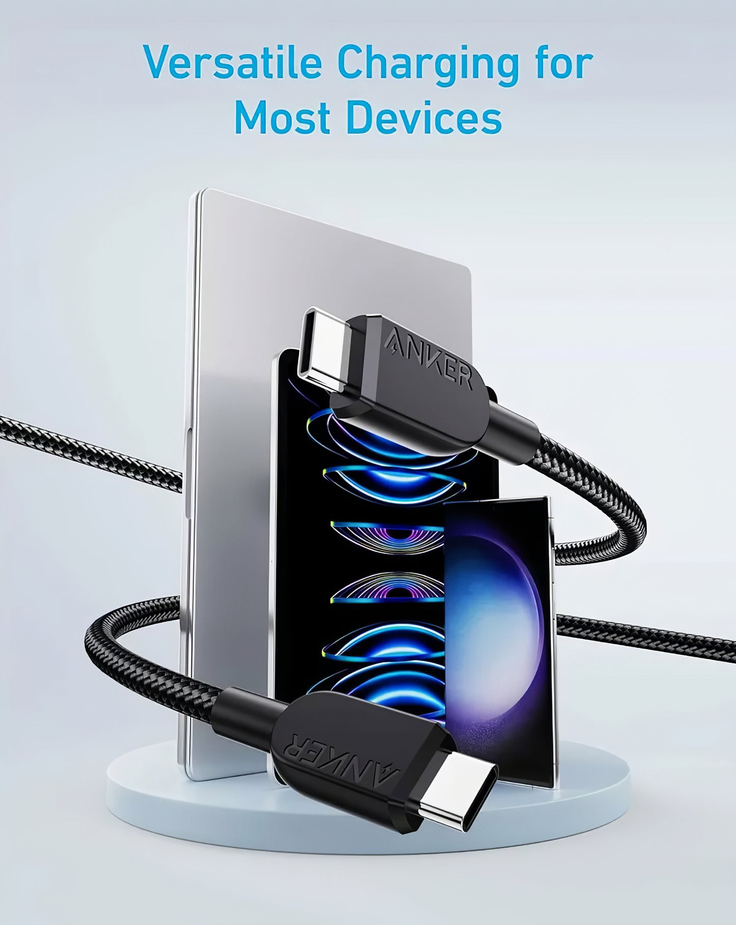 Dátový a nabíjací kábel USB-C - USB-C Anker 310, 240W, 0.9m, Čierny A81D5H11