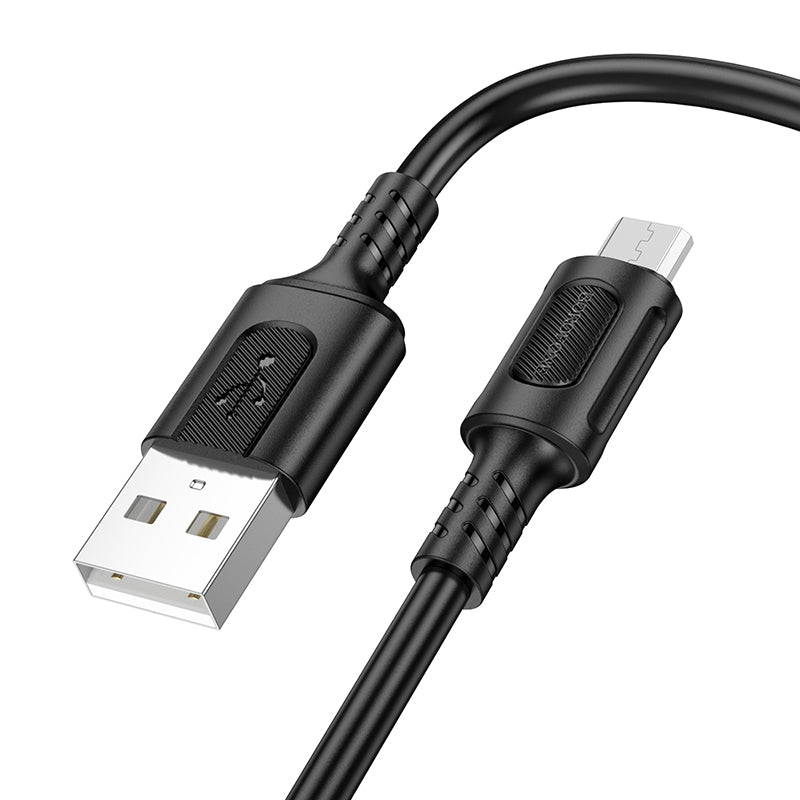 Dátový a nabíjací kábel USB-A - microUSB Borofone BX111 Feliz, 18W, 1m, čierny