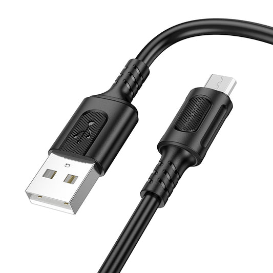Dátový a nabíjací kábel USB-A - microUSB Borofone BX111 Feliz, 18 W, 1 m, čierny