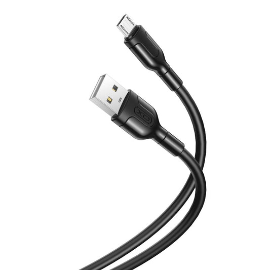 Dátový a nabíjací kábel USB-A - microUSB XO Design NB212, 18 W, 1 m, čierny
