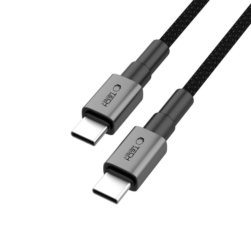 Dátový a nabíjací kábel USB-C - USB-C Tech-Protect Ultraboost DNA, 60W, 0.5m, Sivý