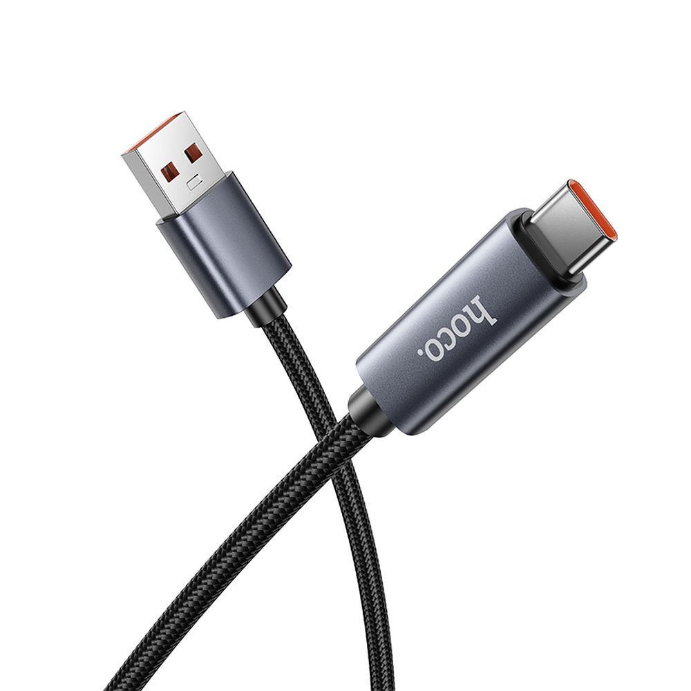 Dátový a nabíjací kábel USB-A - USB-C HOCO Display X112, 100W, 1m, čierny