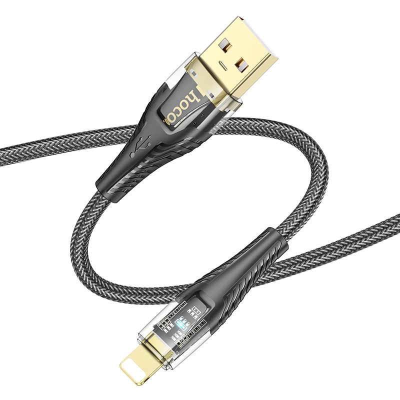 Dátový a nabíjací kábel USB-A - Lightning HOCO U121, 18W, 1.2m, čierny