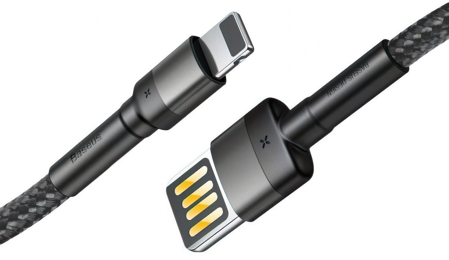 Dátový a nabíjací kábel USB-A - Lightning Baseus Cafule Special Edition, 18W, 1m, Sivý CALKLF-GG1