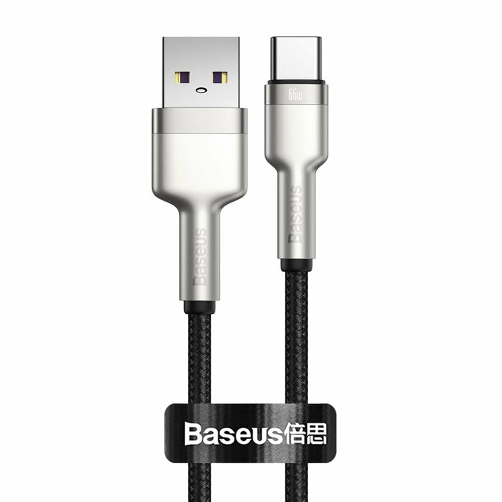 Dátový a nabíjací kábel USB-A - USB-C Baseus Cafule Metal Series, 66W, 2m, Čierny CAKF000201