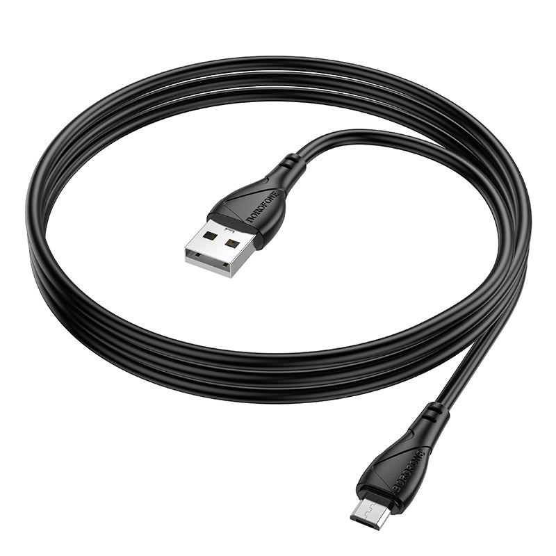 Dátový a nabíjací kábel USB-A - microUSB Borofone BX121 Energy, 18W, 1m, čierny