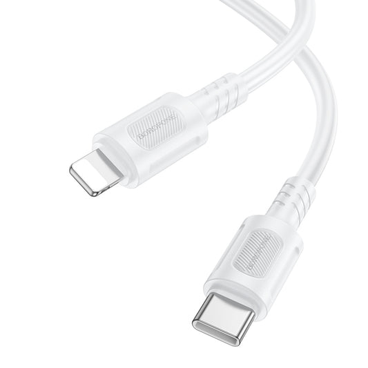 Dátový a nabíjací kábel USB-C - Lightning Borofone BX111 Feliz, 27W, 1m, Biela