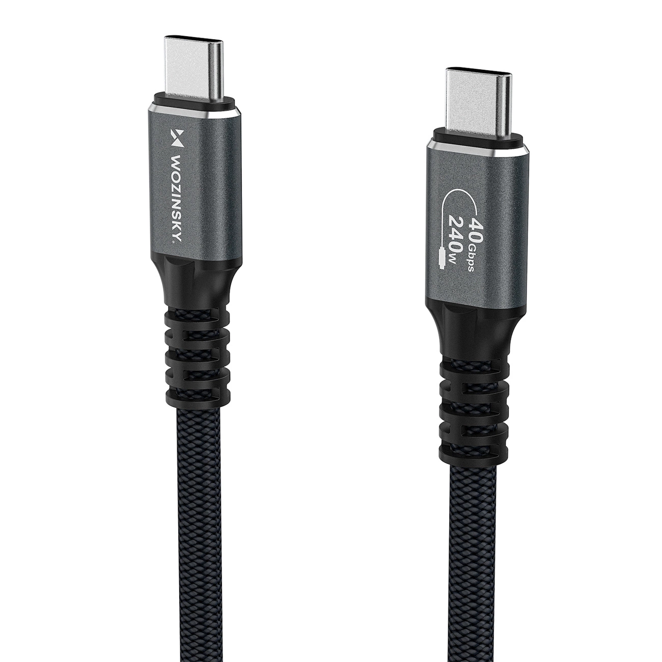 Dátový a nabíjací kábel USB-C - USB-C WZK WPS-UY42S, 240W, 2m, čierny