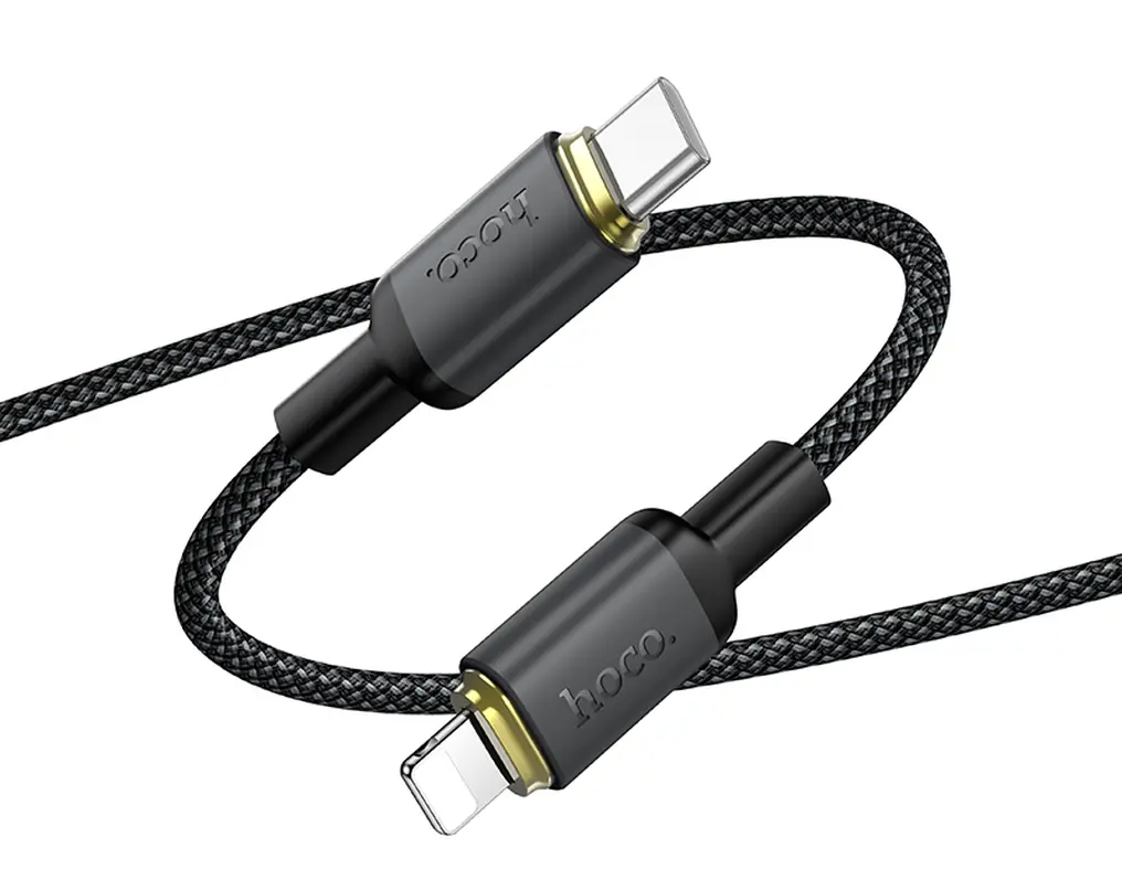 Dátový a nabíjací kábel USB-C - Lightning HOCO X128 Benefit, 30W, 1m, čierny