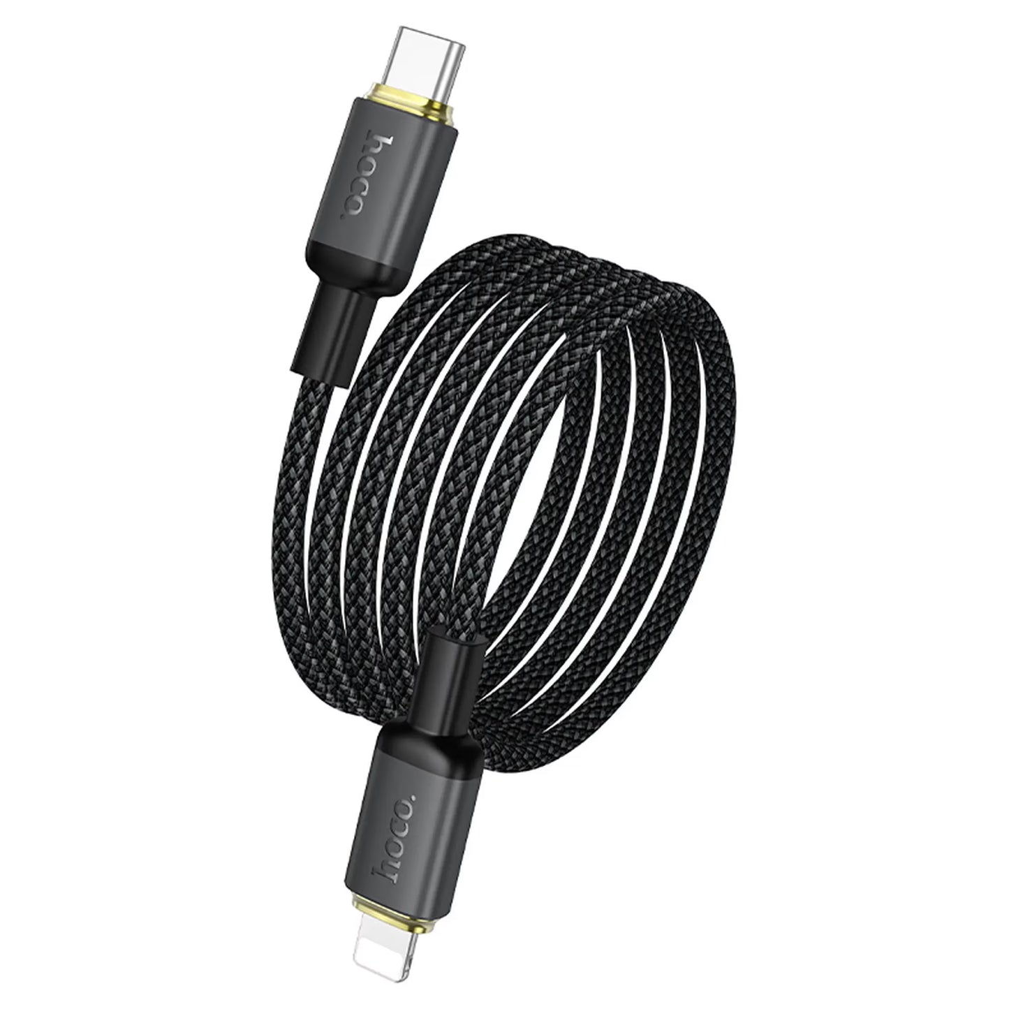 Dátový a nabíjací kábel USB-A - Lightning HOCO X128 Benefit, 12W, 1m, čierny