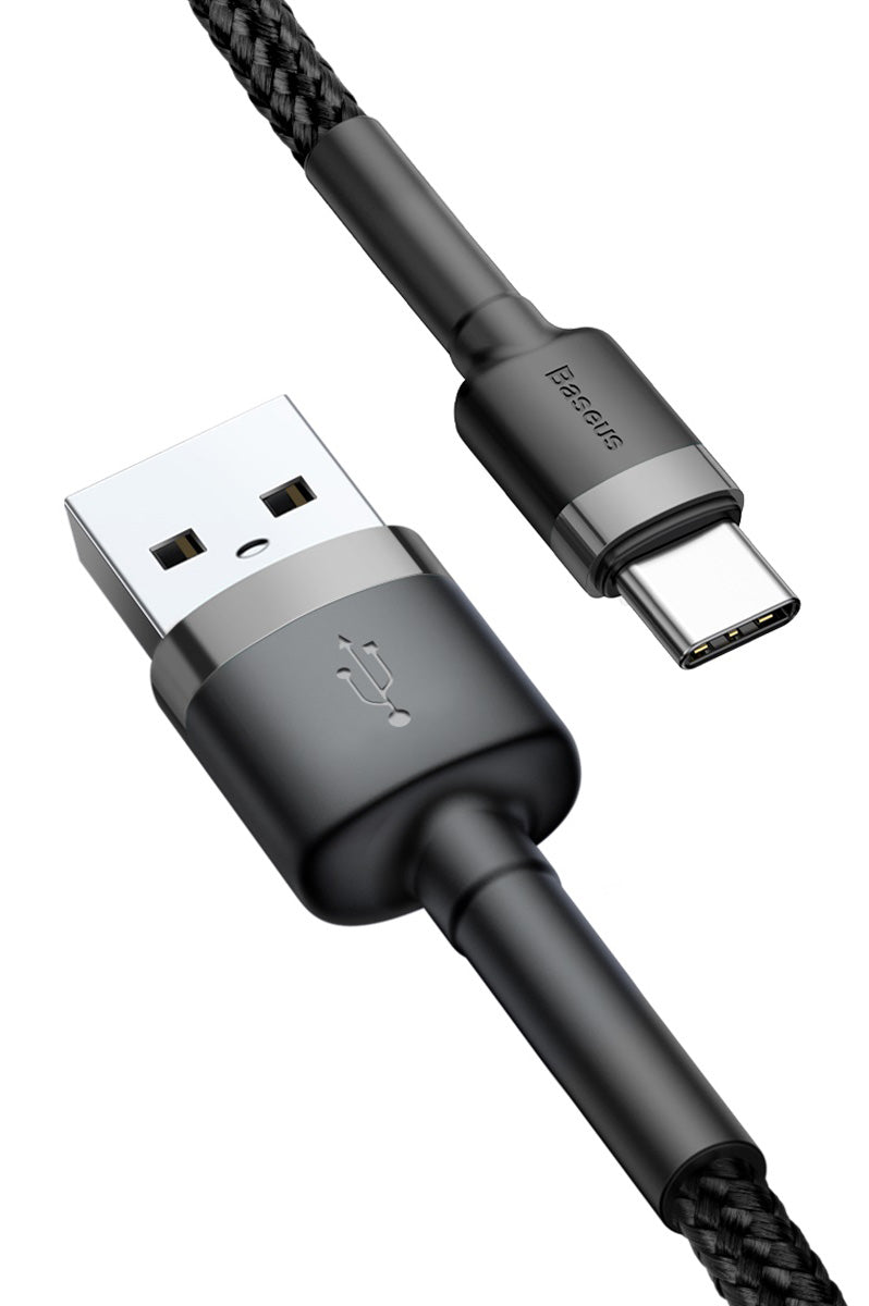 Dátový a nabíjací kábel USB-A - USB-C Baseus Cafule, 60W, 1m, Sivý CATKLF-BG1