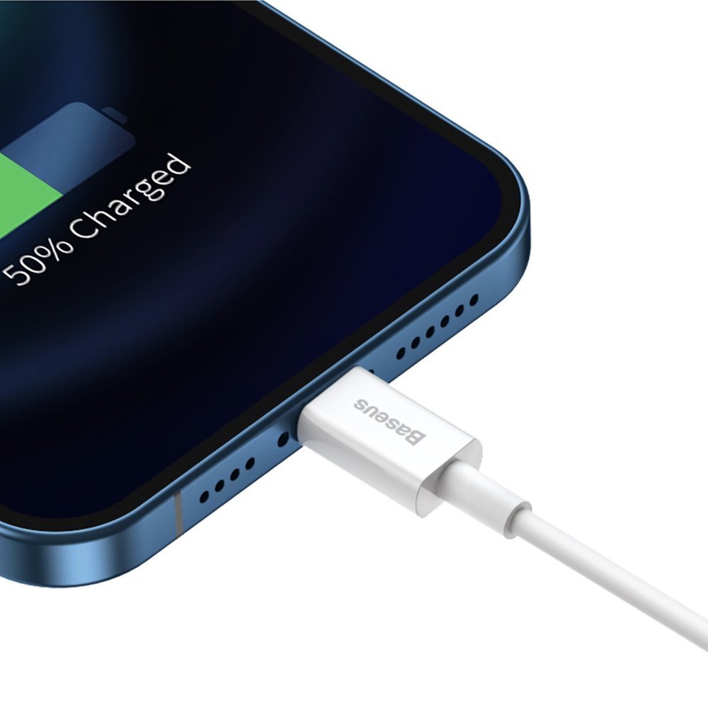 Dátový a nabíjací kábel USB-A - Lightning Baseus Superior Series, 20W, 1,5m, Biela CALYS-B02