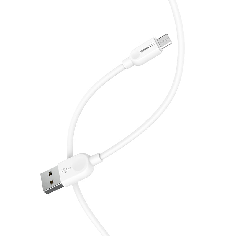 Dátový a nabíjací kábel USB-A - microUSB BLUE Power BM2BX14 LinkJet, 18W, 2m, biely