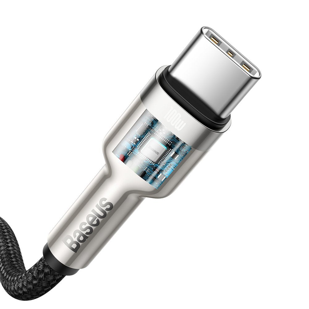 Dátový a nabíjací kábel USB-C - USB-C Baseus Cafule Metal Series, 100 W, 1 m, čierny CATJK-C01