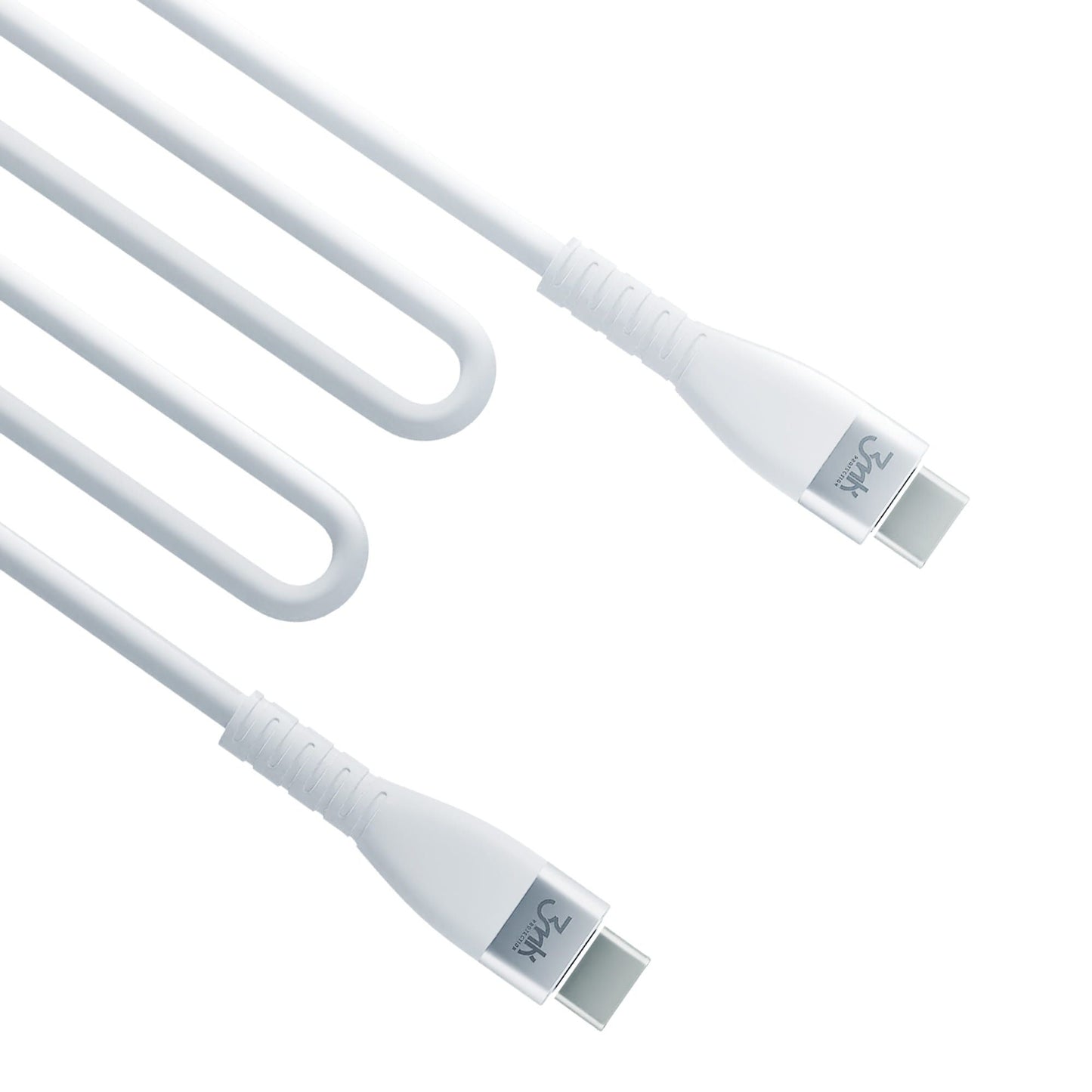USB-C dátový a nabíjací kábel - USB-C 3MK Hyper Silicone, 60W, 1m, biely