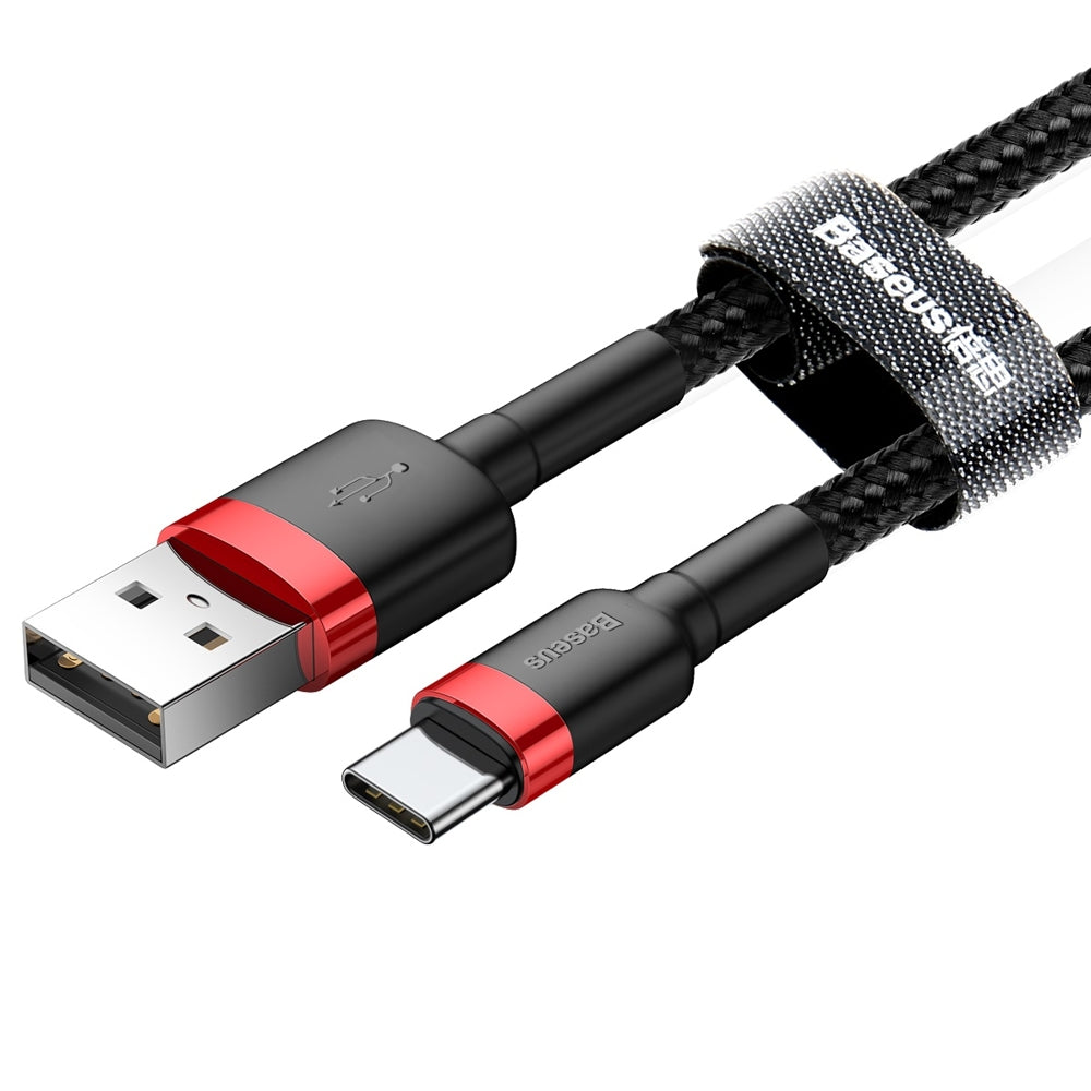 Baseus Cafule USB-A to USB-C Data and Charging Cable, 60W, 0.5m, Red CATKLF-A91