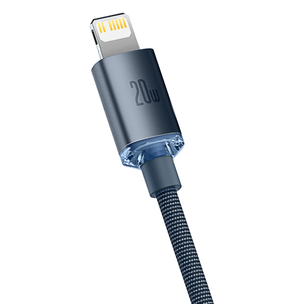 Baseus Crystal Shine Series USB-C - Lightning USB-C dátový a nabíjací kábel, 20 W, 2 m, čierny CAJYY000301