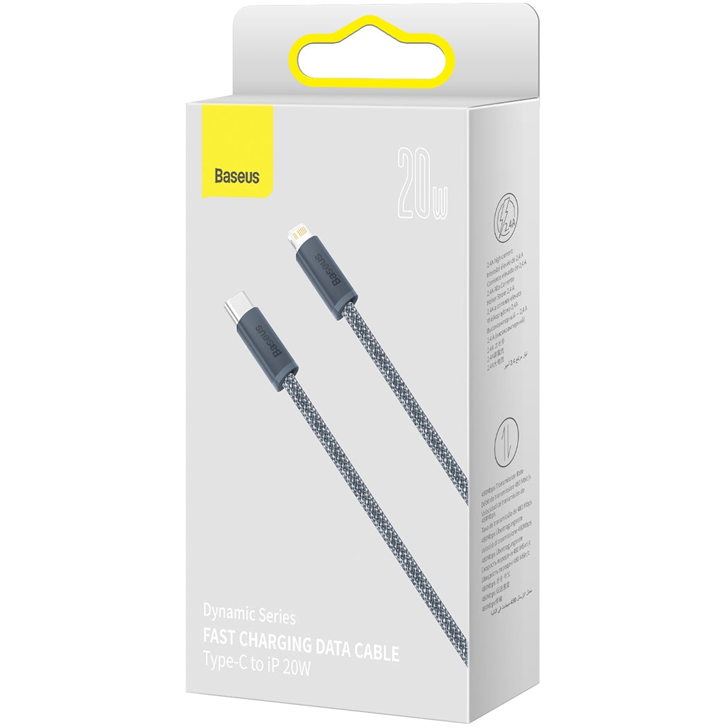 Dátový a nabíjací kábel USB-C - Lightning Baseus Dynamic Series, 20W, 1m, Sivý CALD000016