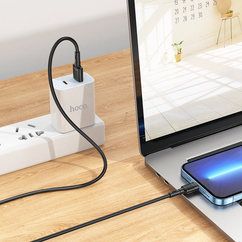 Dátový a nabíjací kábel USB-A - Lightning HOCO X83 Victory, 18W, 1m, čierny