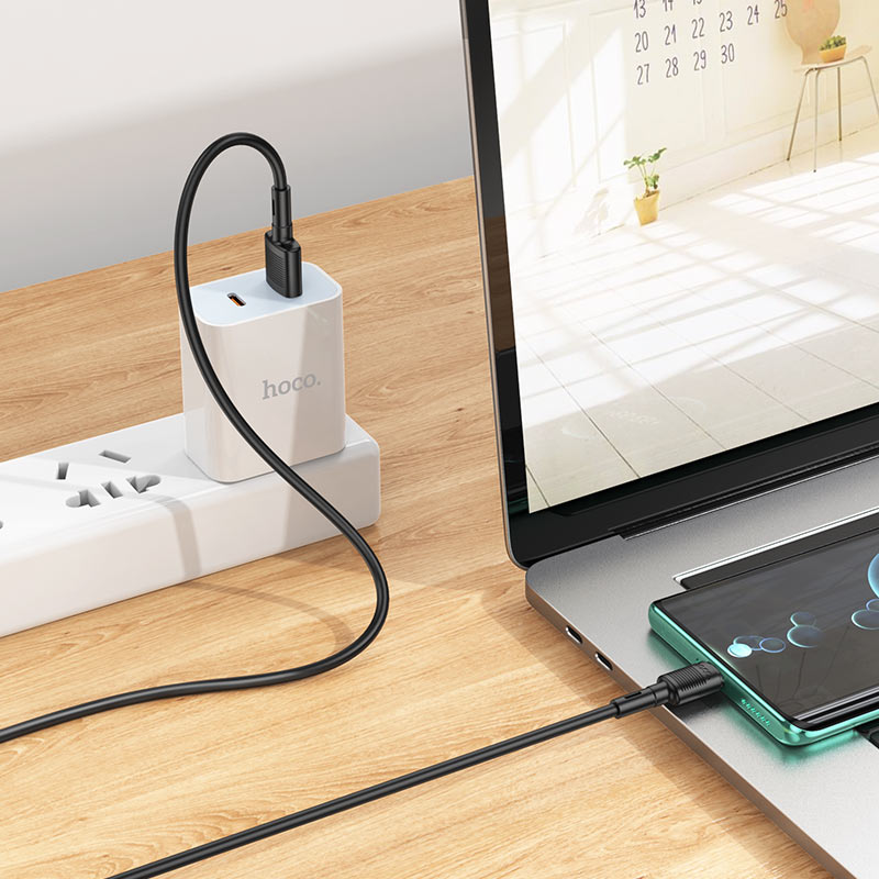 Dátový a nabíjací kábel USB-A - USB-C HOCO X83 Victory, 20W, 1m, Čierny