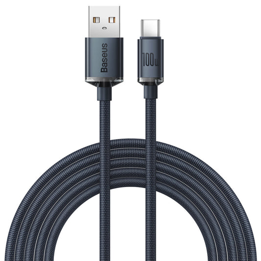 Dátový a nabíjací kábel USB-A na USB-C Baseus Crystal Shine Series, 100 W, 2 m, čierny CAJY000501 CAJY000501
