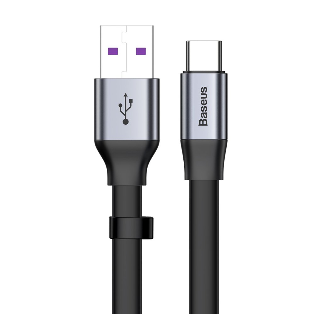 Dátový a nabíjací kábel USB-A - USB-C Baseus Simple, 40W, 0,23m, Sivý CATMBJ-BG1