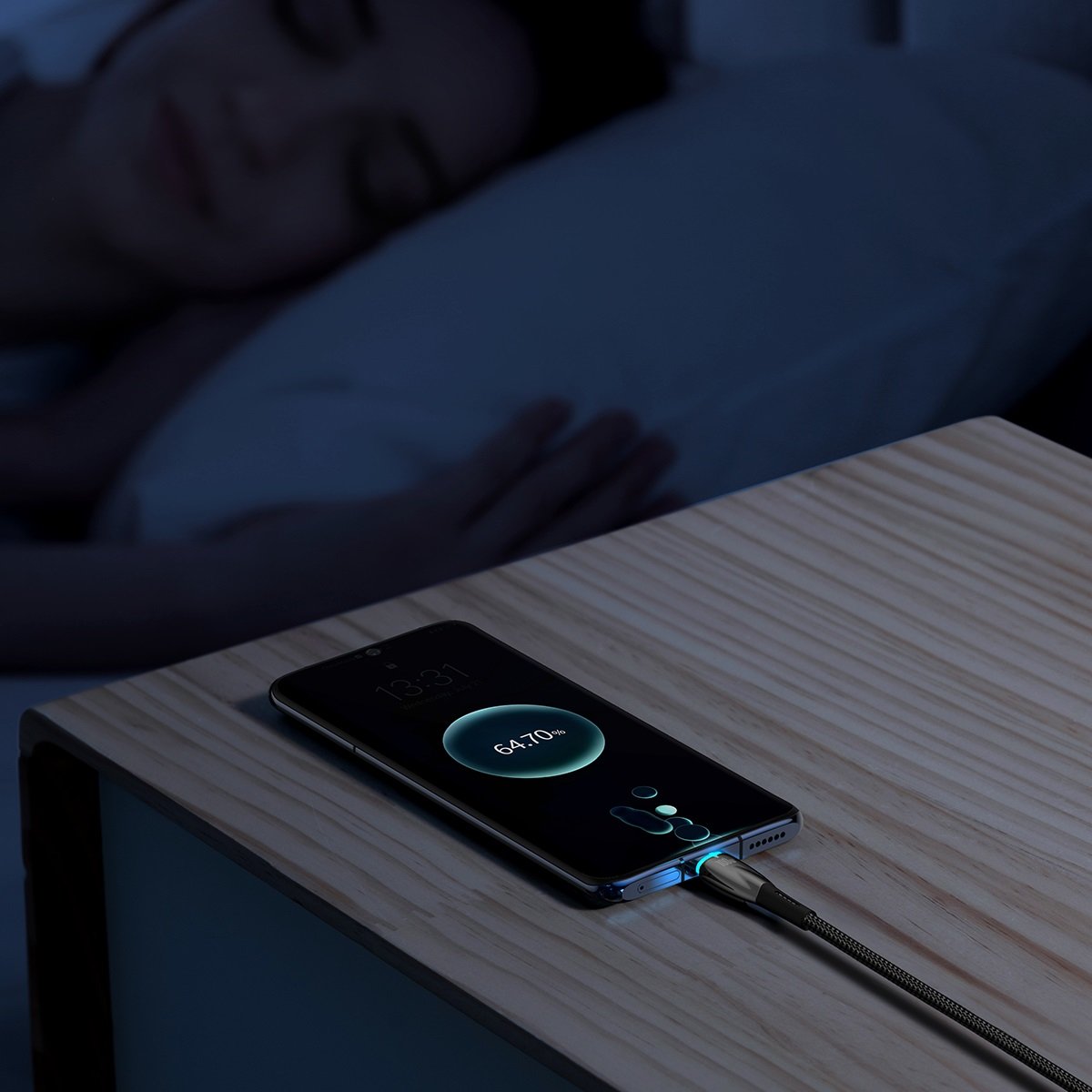 Dátový a nabíjací kábel USB-A na USB-C Baseus Glimmer Series, 100 W, 2 m, čierny CADH000501 CADH000501