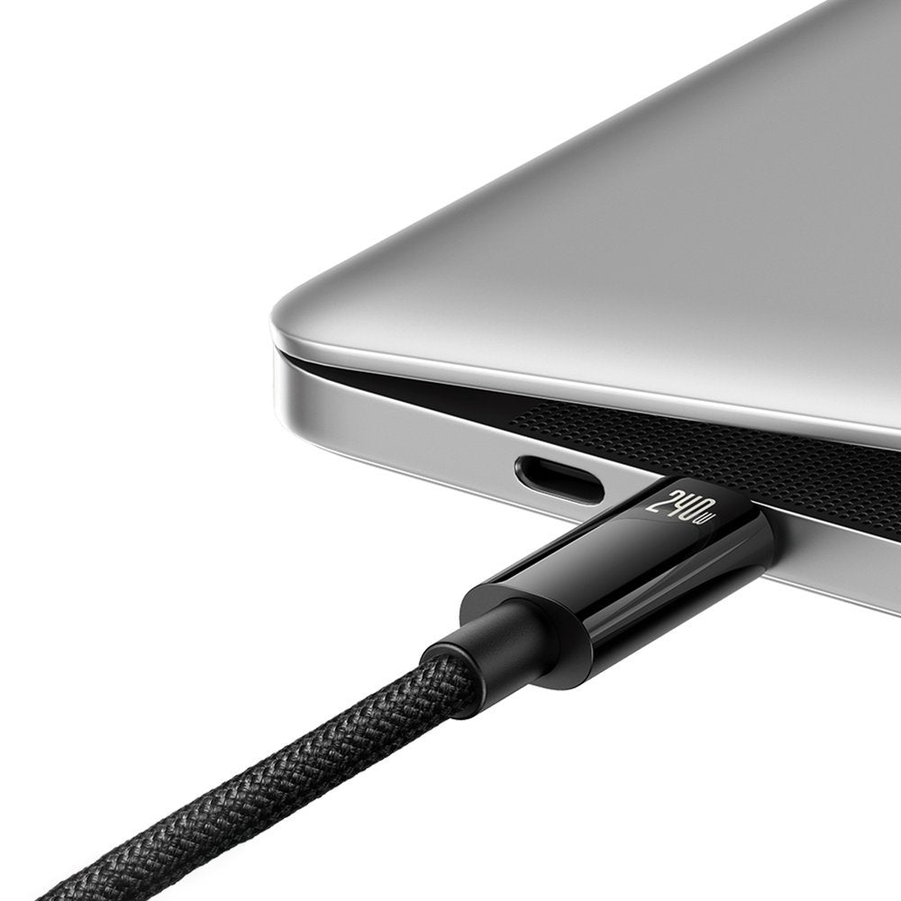 Dátový a nabíjací kábel USB-C - USB-C Baseus Tungsten Gold, 240 W, 2 m, čierny CAWJ04010101