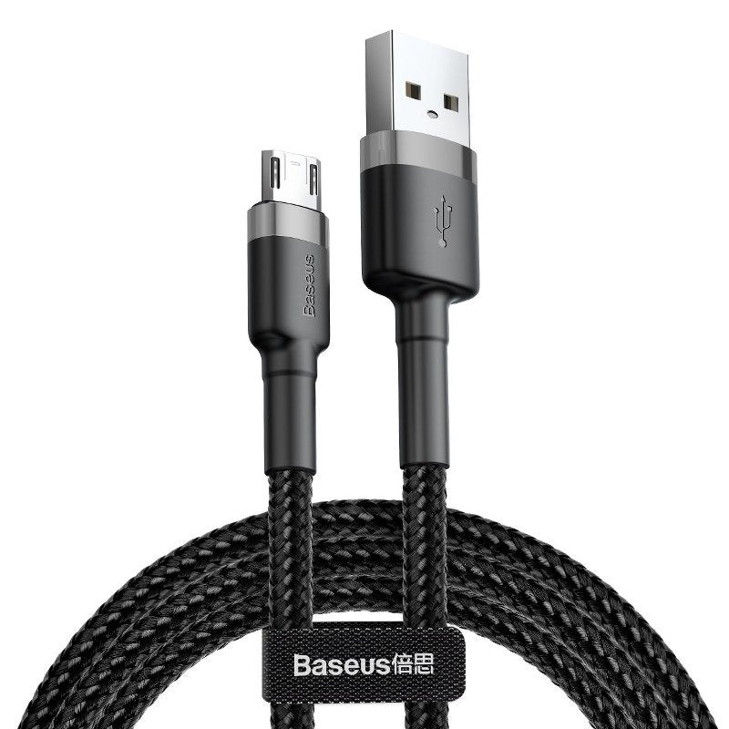 Baseus Cafule USB-A to microUSB Data and Charging Cable, 18W, 0.5m, Gray CAMKLF-AG1