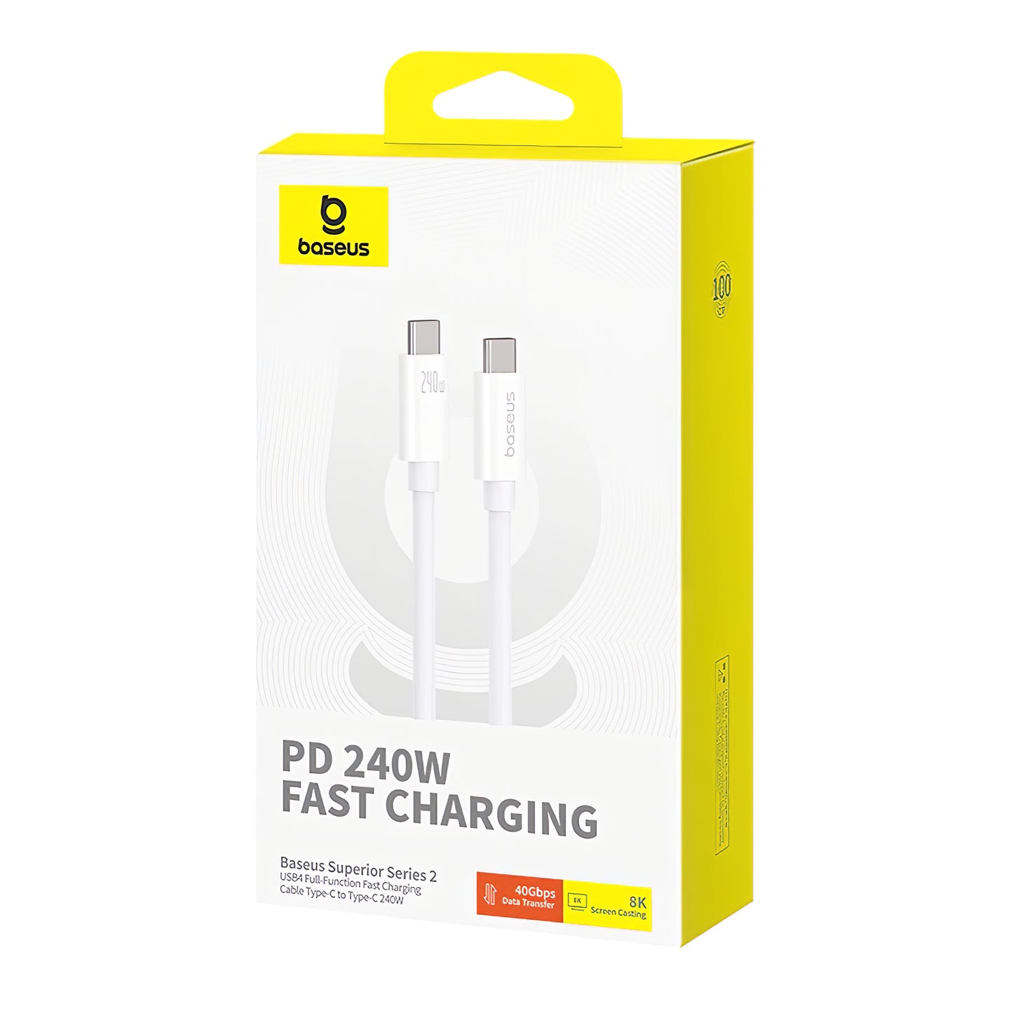 Dátový a nabíjací kábel USB-C - USB-C Baseus Superior Series 2, 240 W, 1 m, biely P10365200211-02