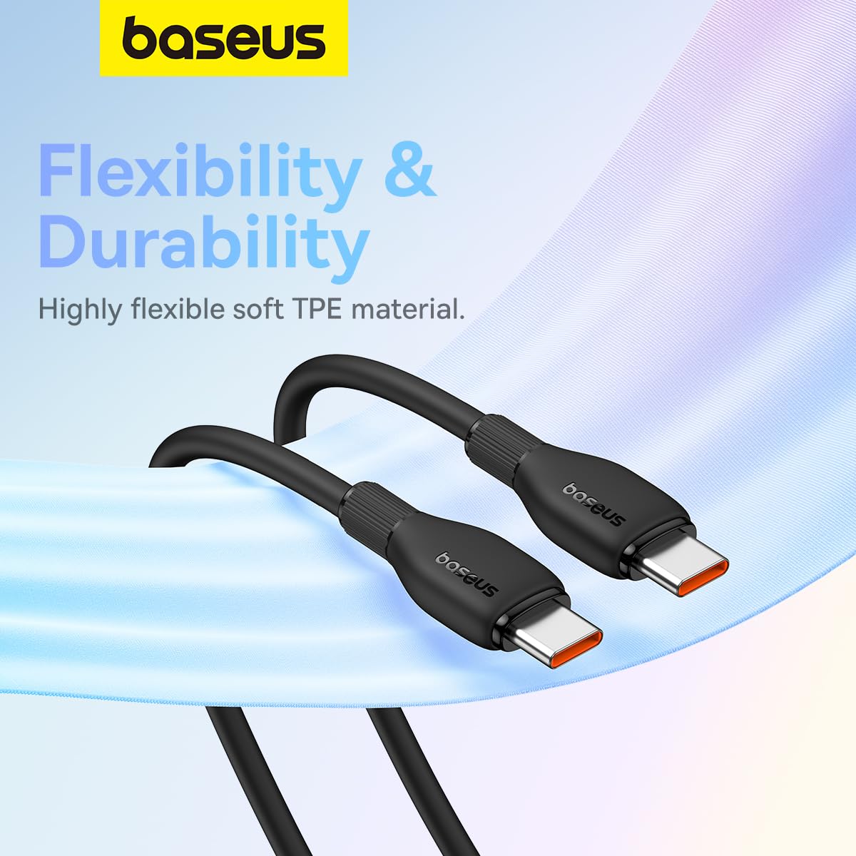 Dátový a nabíjací kábel USB-C - USB-C Baseus Pudding, 100W, 1.2m, Čierny P10355702111-00