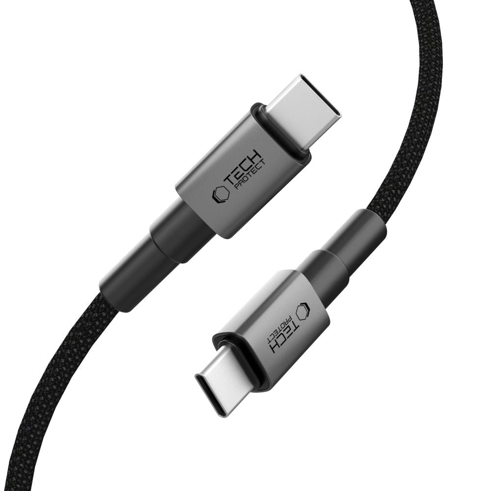 Dátový a nabíjací kábel USB-C - USB-C Tech-Protect Ultraboost DNA, 60W, 0.5m, Sivý