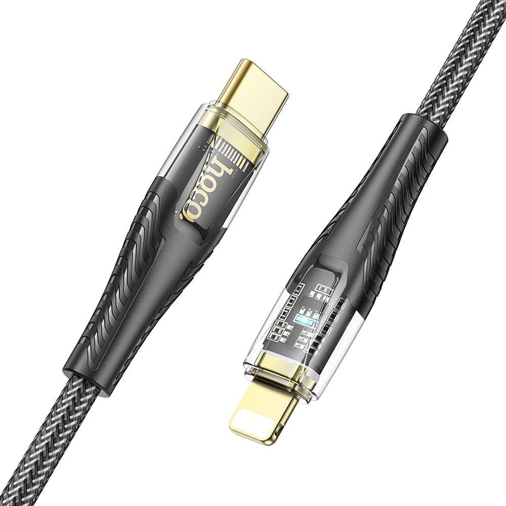 Dátový a nabíjací kábel USB-C - Lightning HOCO U121, 27W, 1.2m, čierny