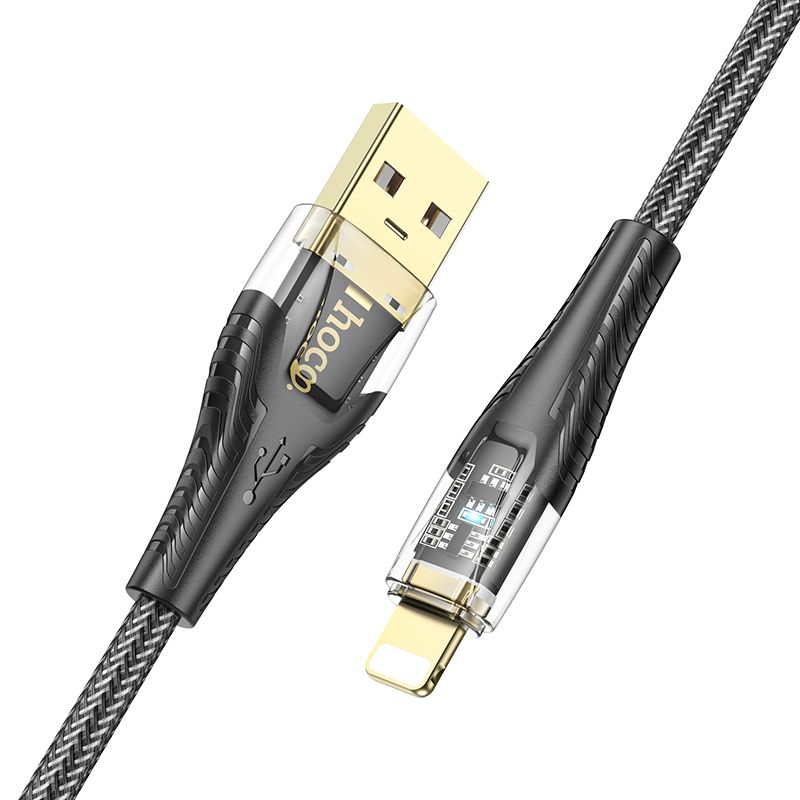 Dátový a nabíjací kábel USB-A - Lightning HOCO U121, 18W, 1.2m, čierny