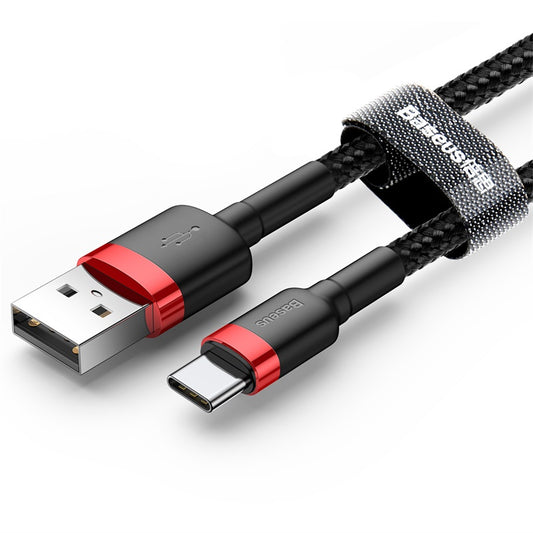 Dátový a nabíjací kábel USB-A - USB-C Baseus Cafule, 18W, 3m, Červený CATKLF-U91