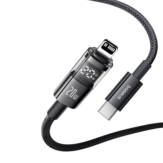 Dátový a nabíjací kábel USB-C - Lightning Baseus Display 2, 20W, 1m, Čierny P10382703121-00