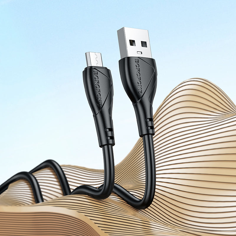 Dátový a nabíjací kábel USB-A - microUSB Borofone BX121 Energy, 18W, 1m, čierny