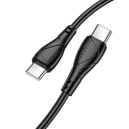 Dátový a nabíjací kábel USB-C - USB-C Borofone BX121 Energy, 60W, 1m, čierny