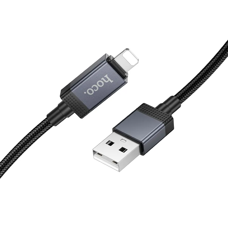 Dátový a nabíjací kábel USB-A - Lightning HOCO X118 Display, 12W, 1m, čierny
