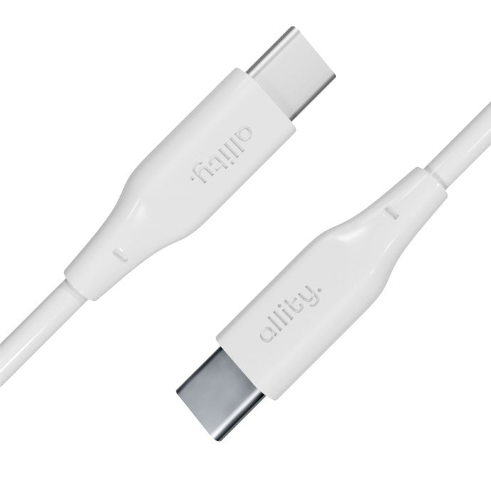 Dátový a nabíjací kábel USB-C - USB-C Allity. AUC-02, 100W, 2m, Biela