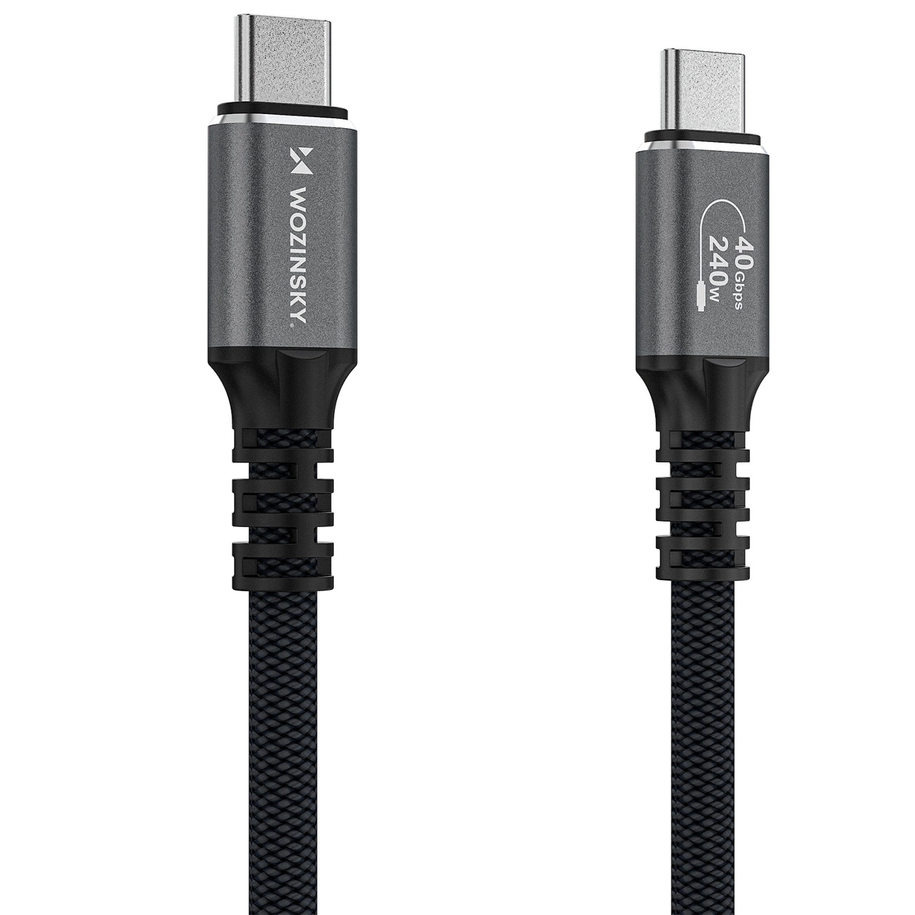 Dátový a nabíjací kábel USB-C - USB-C WZK WPS-UY42S, 240W, 2m, čierny